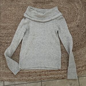 LOFT Gray Cowl Neck Sweater